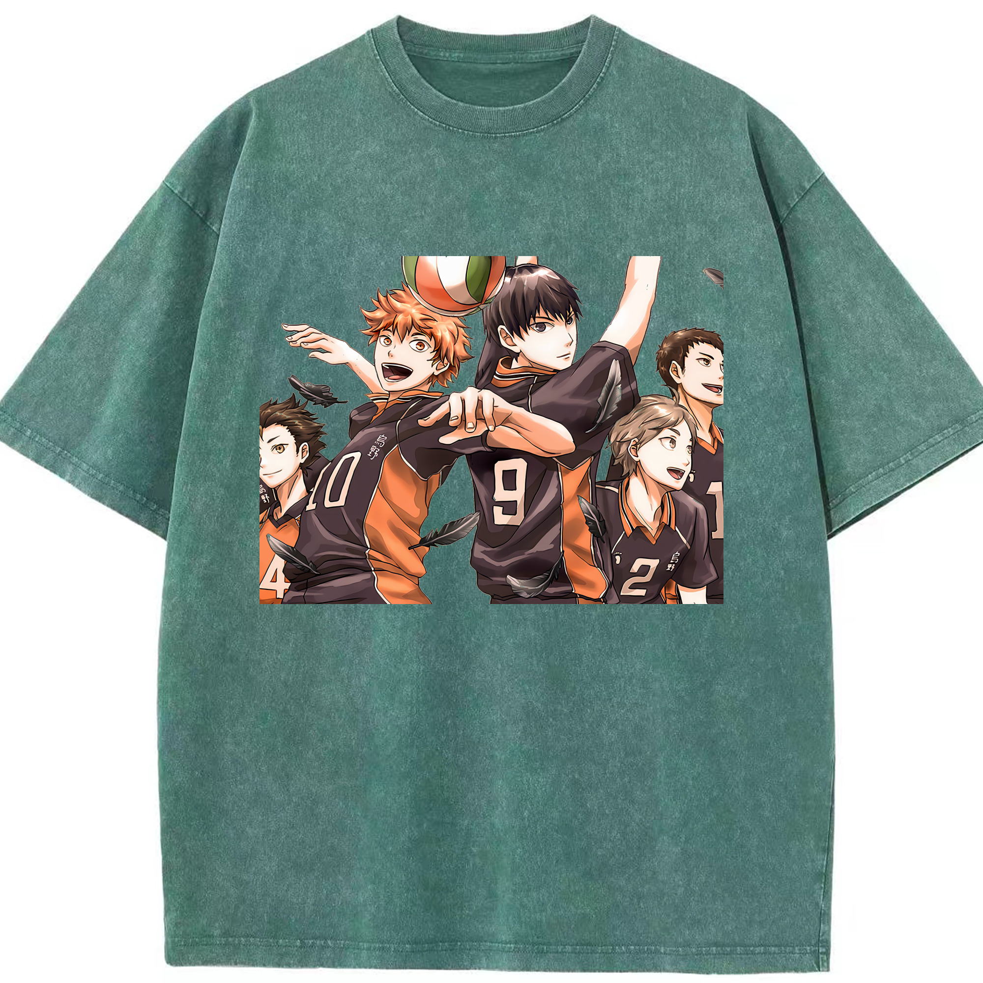 （画像用） ハイキュー!! Haikyu!! 綿100% ヴィンテージ風 半袖Tシャツ（フロントプリント）